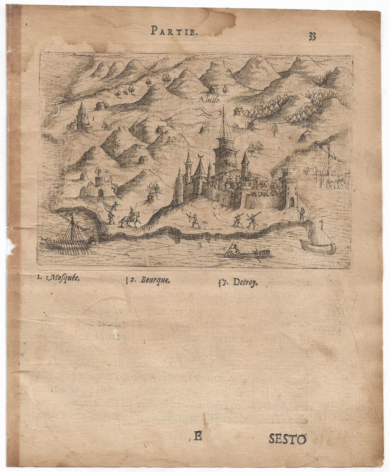 Sestos Veduta Turkey Sesto σηστός Türkiye Henri Beauvau 1615 photo for sale