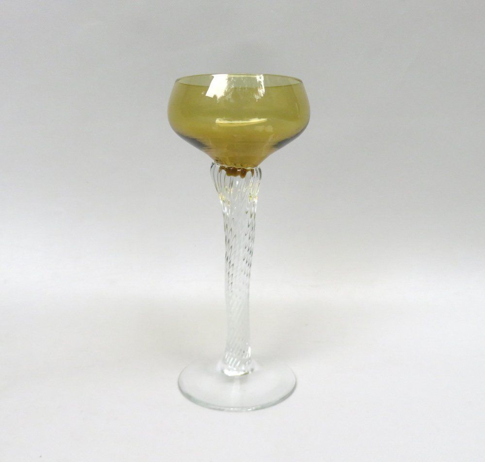Art Deco Wine Glasses In Crystal Glass, 1920s, Set Of 7