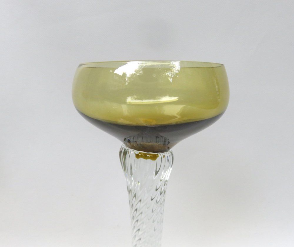 Art Deco Wine Glasses In Crystal Glass, 1920s, Set Of 7 photo vinterior