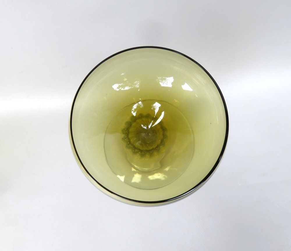Art Deco Wine Glasses In Crystal Glass, 1920s, Set Of 7 photo vintage