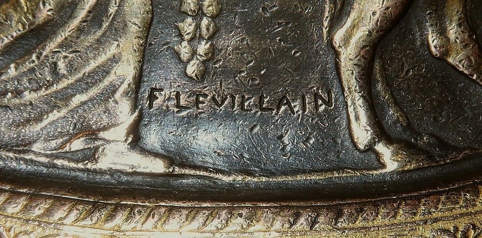 photo for sale Tazza Cup In Gilt Bronze, Signed F. Levillain, F. Barbedienne, 19th Century