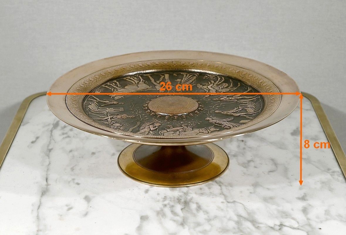 731.3 Tazza Cup In Gilt Bronze, Signed F. Levillain, F. Barbedienne, 19th Century photo