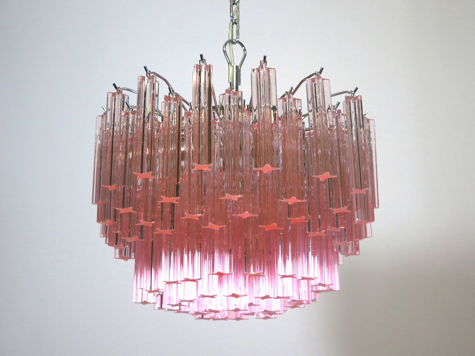 1600.0 Gorgeous Murano Vintage Chandelier – 107 Pink Quadriedri photo