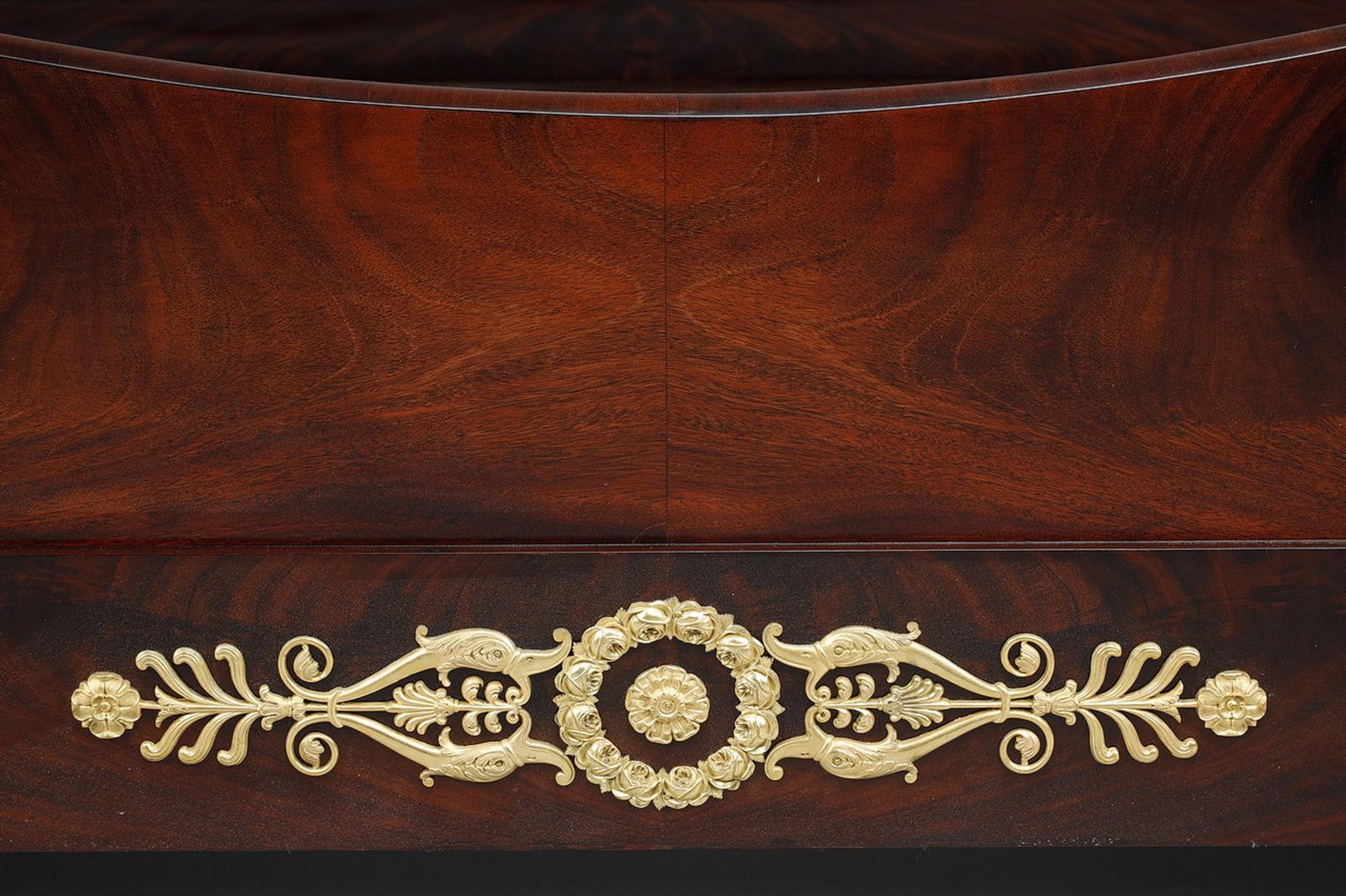 Furniture Large Solid Mahogany Boat Bed From The Empire Period photo