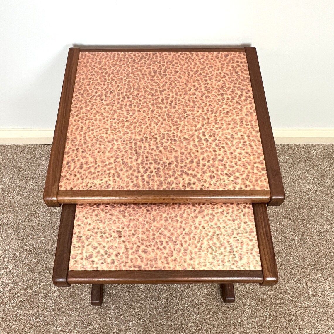 60s G Plan Hamered Copper Top Nest Of Tables photo furniture