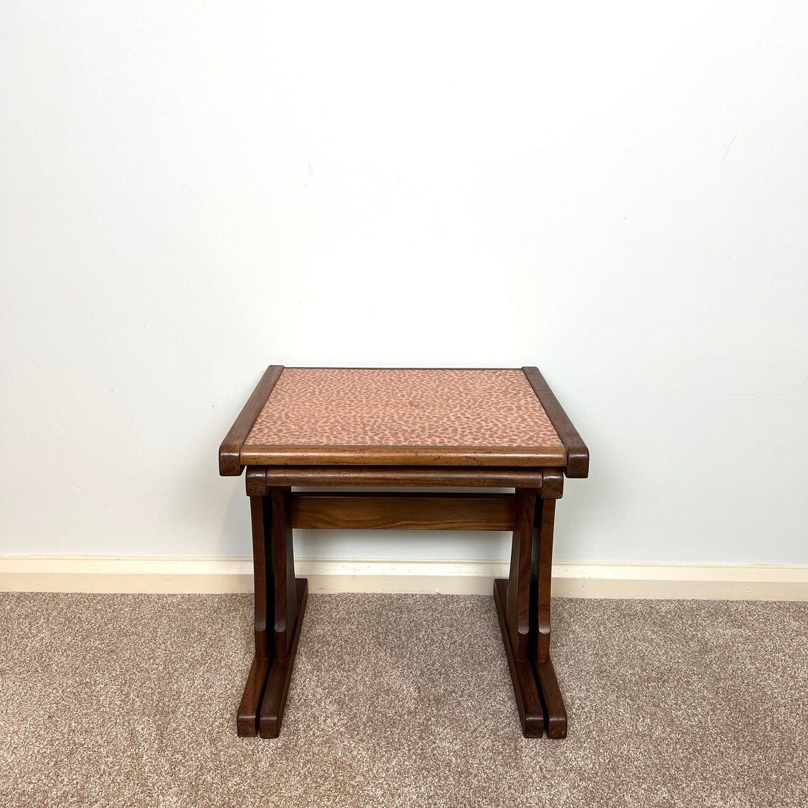 60s G Plan Hamered Copper Top Nest Of Tables photo 175.0