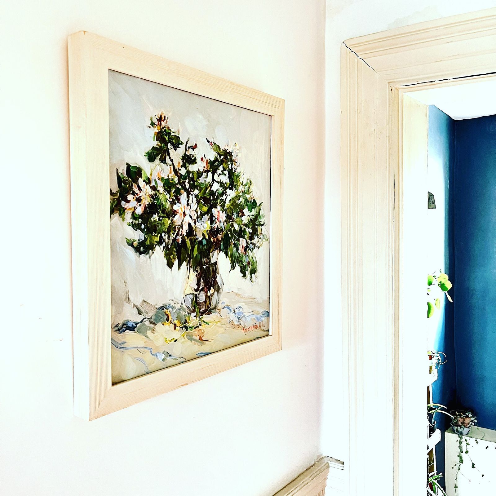 Framed Oil On Canvas Painting Of Flowers In A Vase By Alexander Kolotov. photo buy