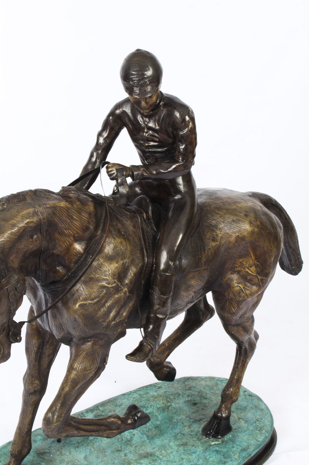 Vintage Large Horse & Jockey Bronze Sculpture Mene' 20th Century photo Art