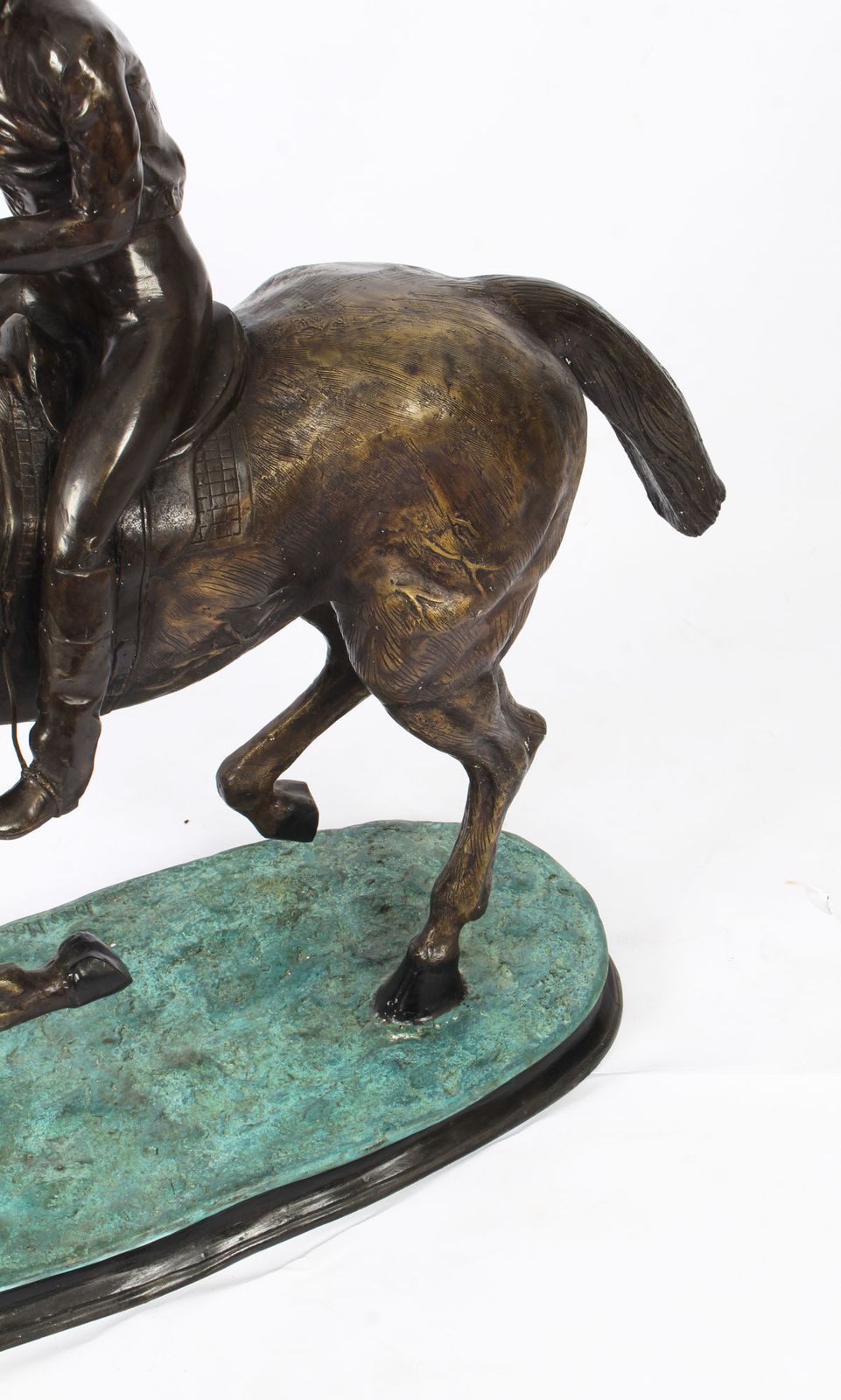2150.0 Vintage Large Horse & Jockey Bronze Sculpture Mene' 20th Century photo