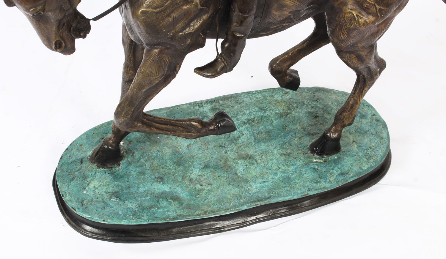 photo vinterior Vintage Large Horse & Jockey Bronze Sculpture Mene' 20th Century