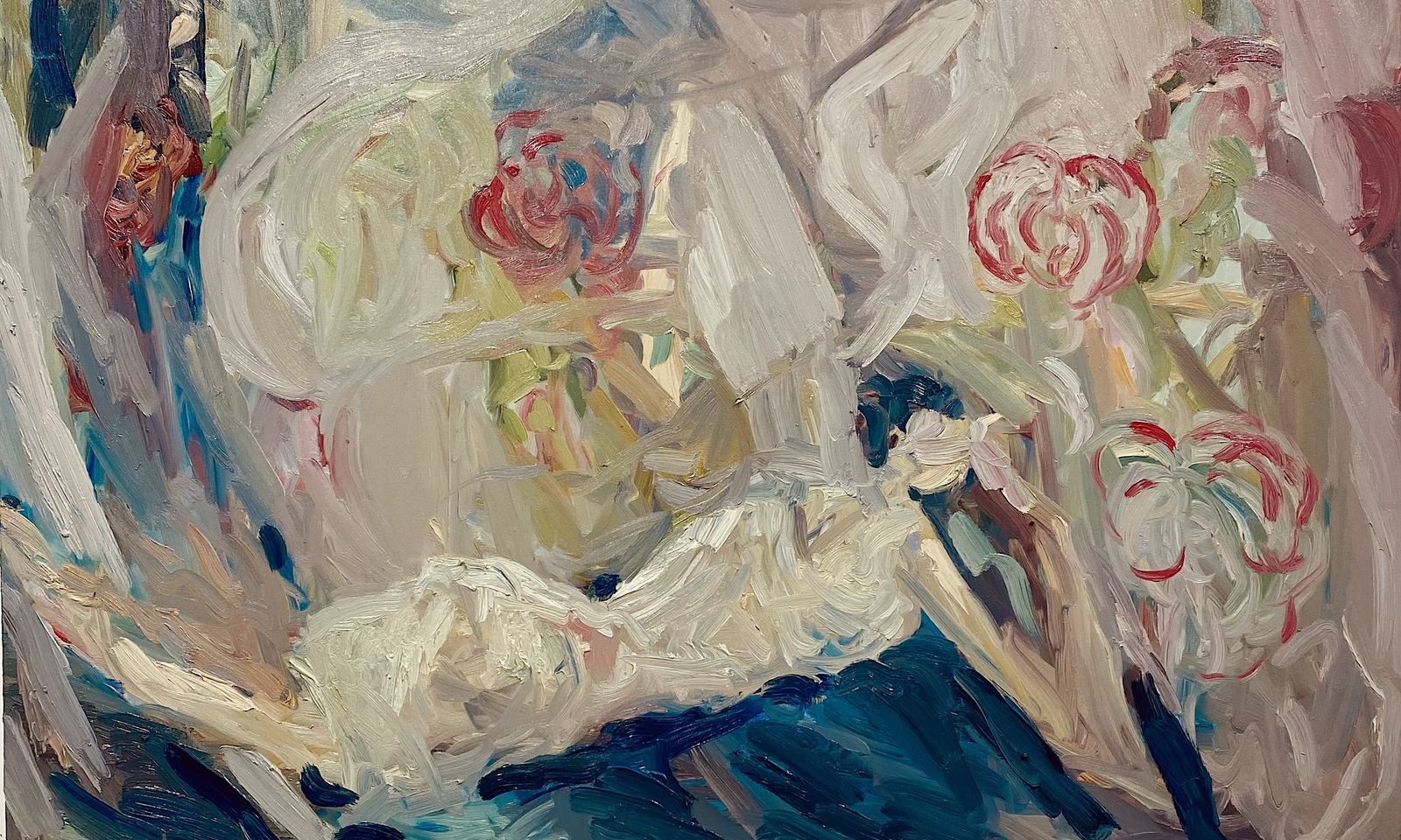 Dreamer In Pink. Abstract Exporessionist Oil Painting By Francesca Owen