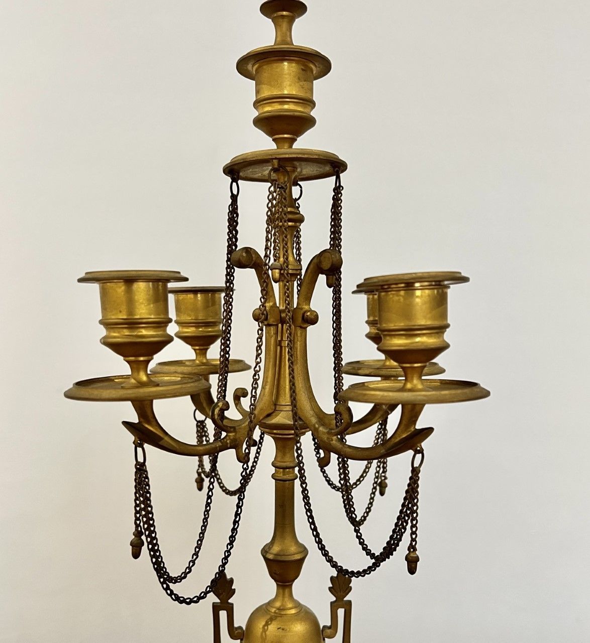 Large Pair Of Victorian Quality Gilded Brass Candelabras photo Home Decor