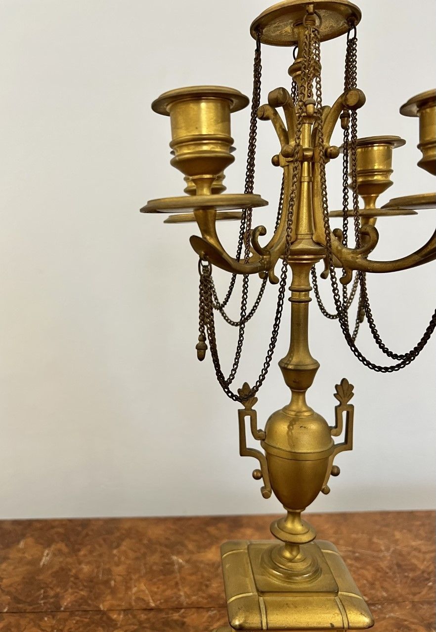 Large Pair Of Victorian Quality Gilded Brass Candelabras photo vinterior