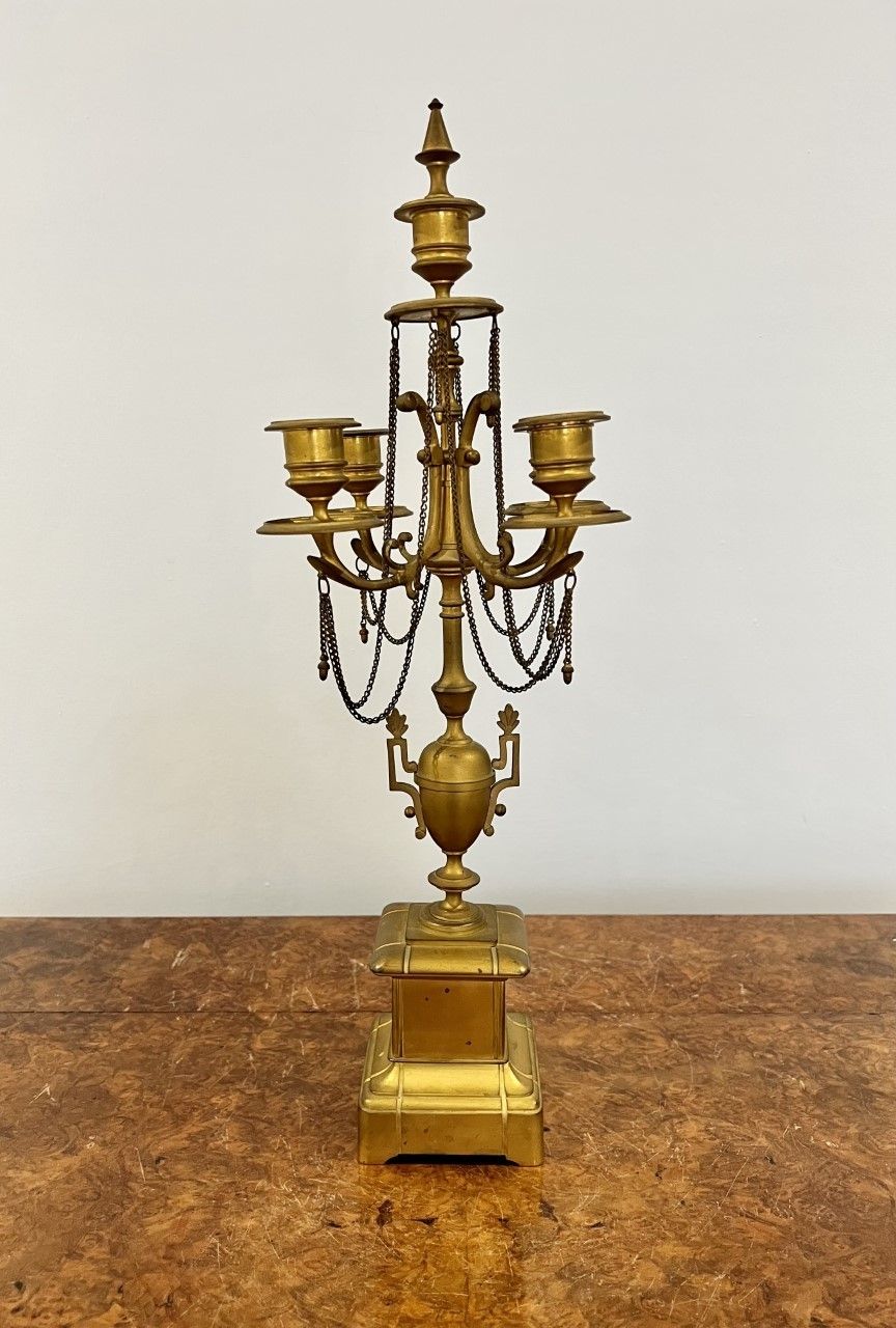 Large Pair Of Victorian Quality Gilded Brass Candelabras photo buy