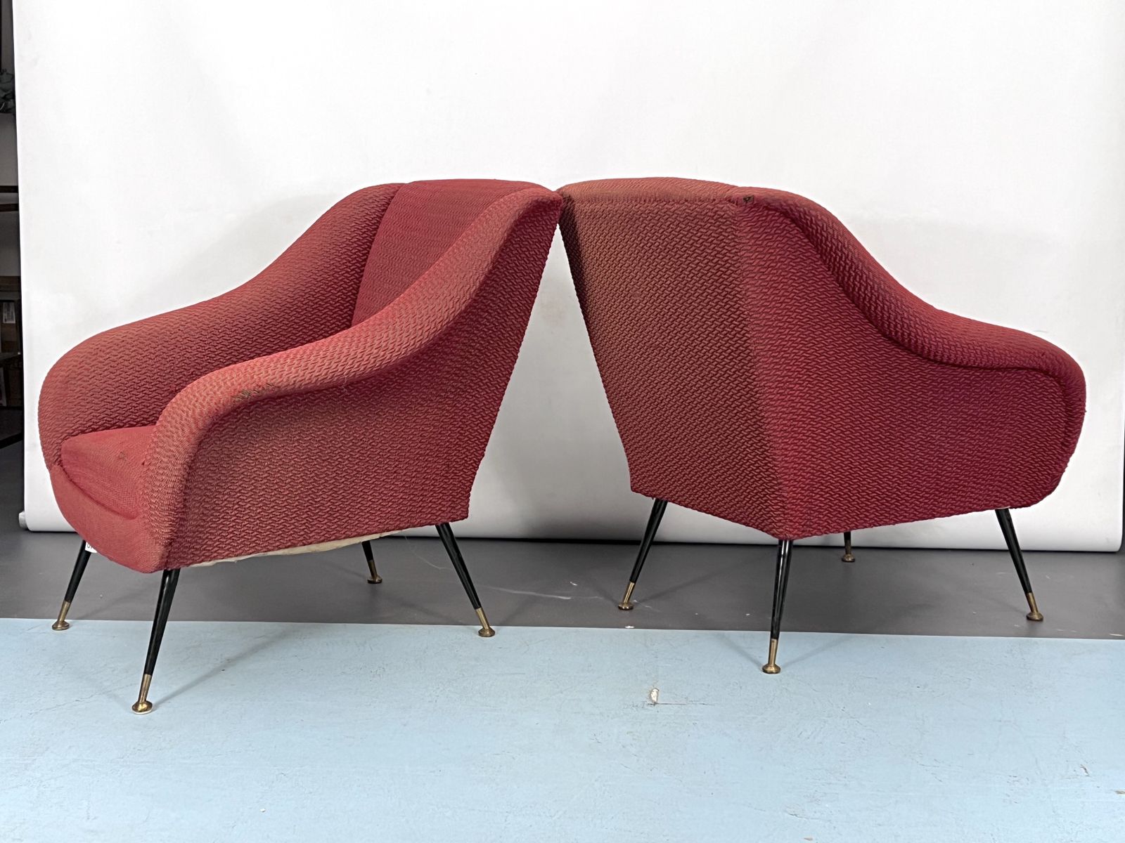 Mid Century Pair Of Lounge Chairs By Gigi Radice For Minotti. Italy 1950s photo furniture
