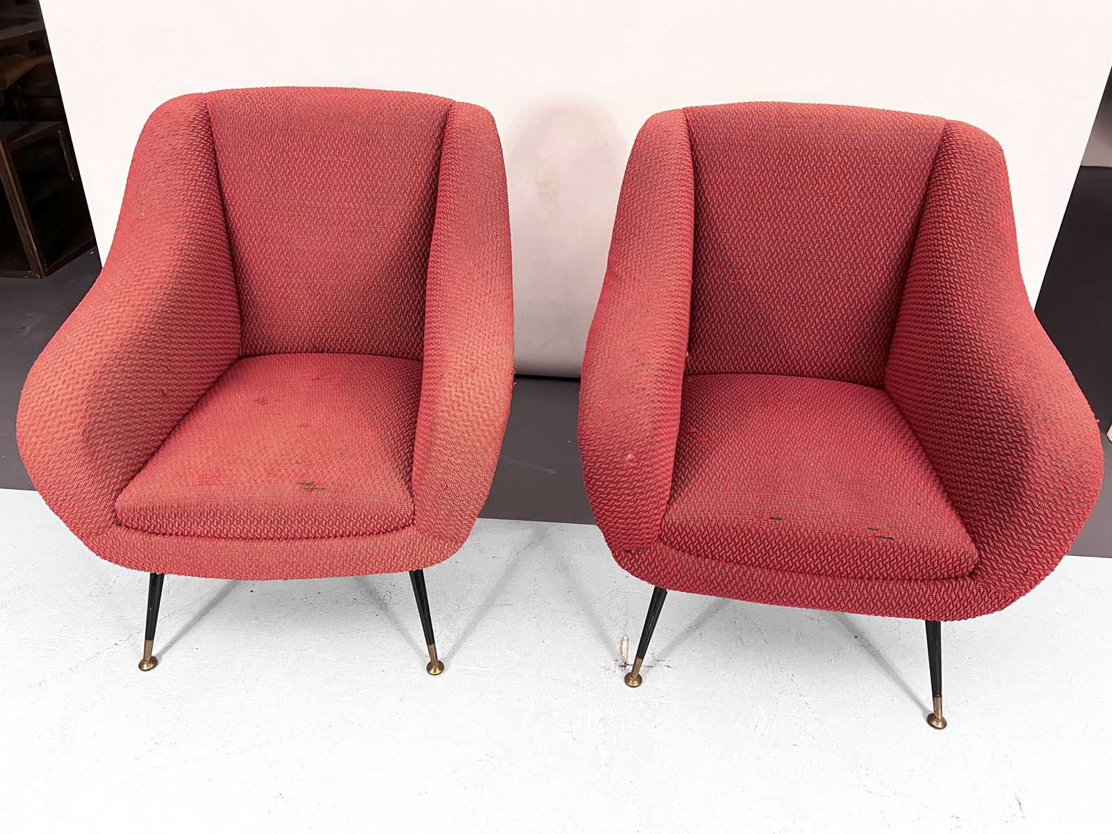 Mid Century Pair Of Lounge Chairs By Gigi Radice For Minotti. Italy 1950s photo Furniture