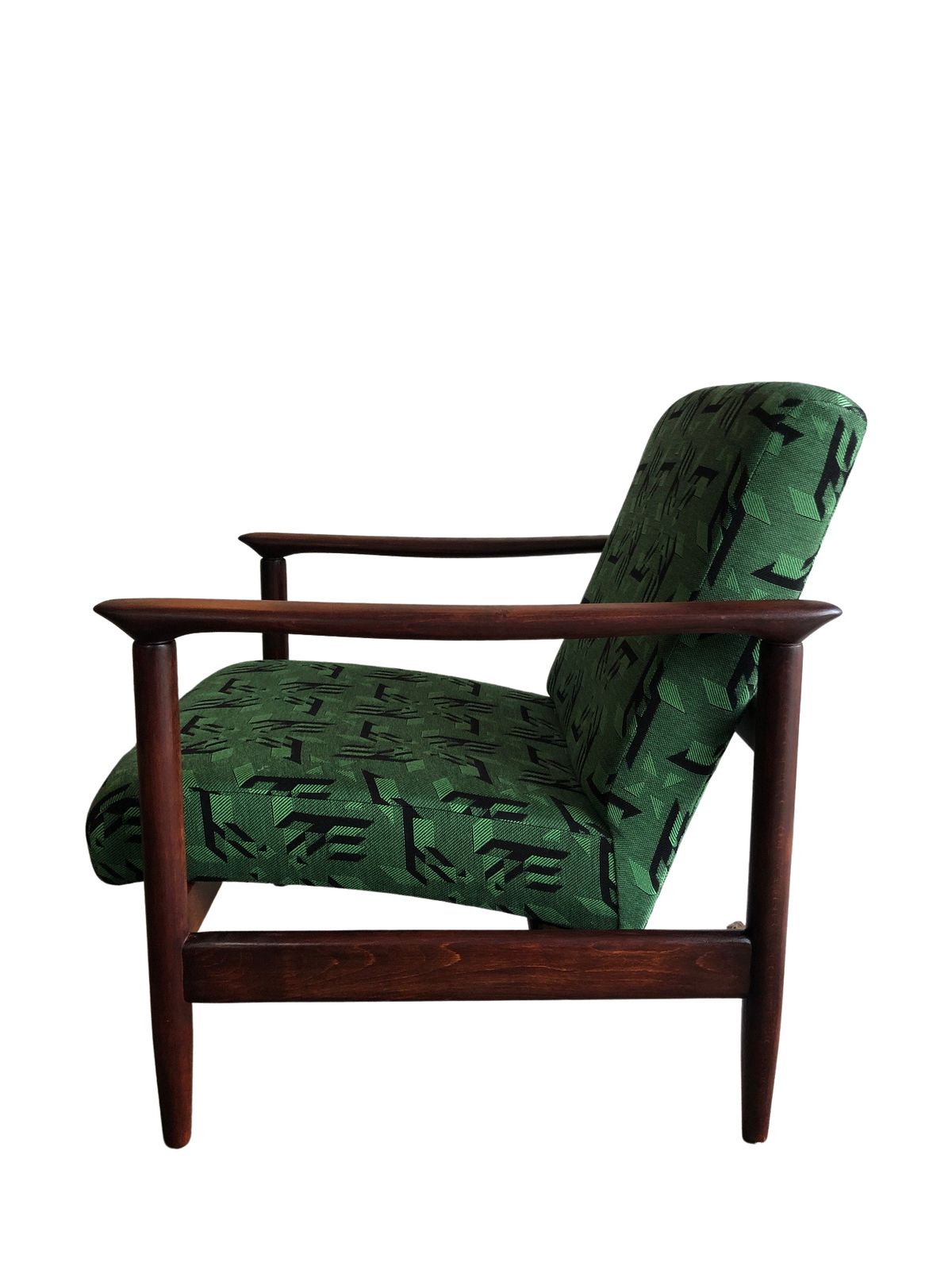 Furniture Green Jacquard Gfm 142 Armchairs By Edmund Homa, 1960s, Set Of 2 photo
