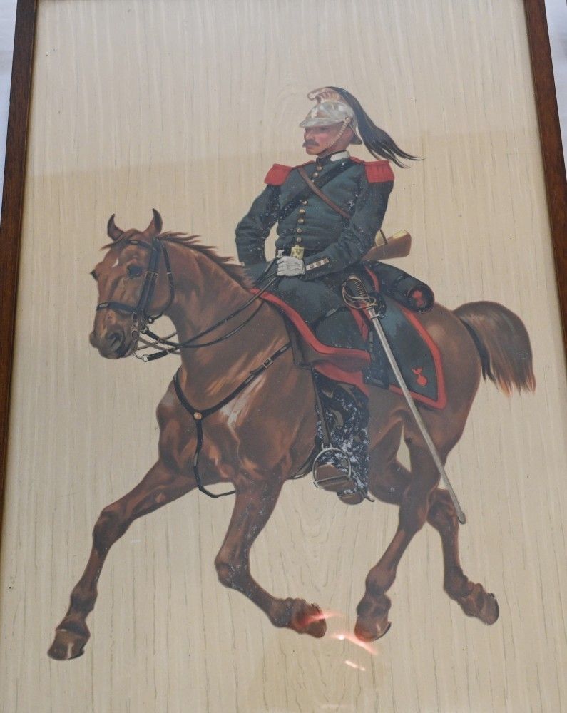 Set French Prints Soldiers Horseback Cavalry Legras Paris photo vinterior