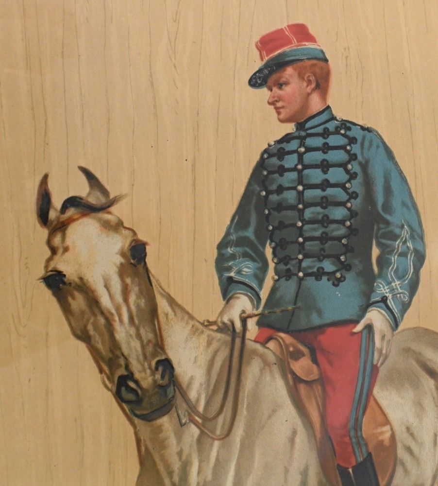 Art Set French Prints Soldiers Horseback Cavalry Legras Paris photo