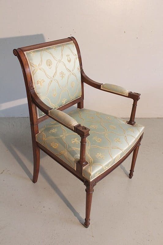 Suite Of 3 Mahogany Armchairs, Louis XVI Style – Mid 20th Century photo 2075.45
