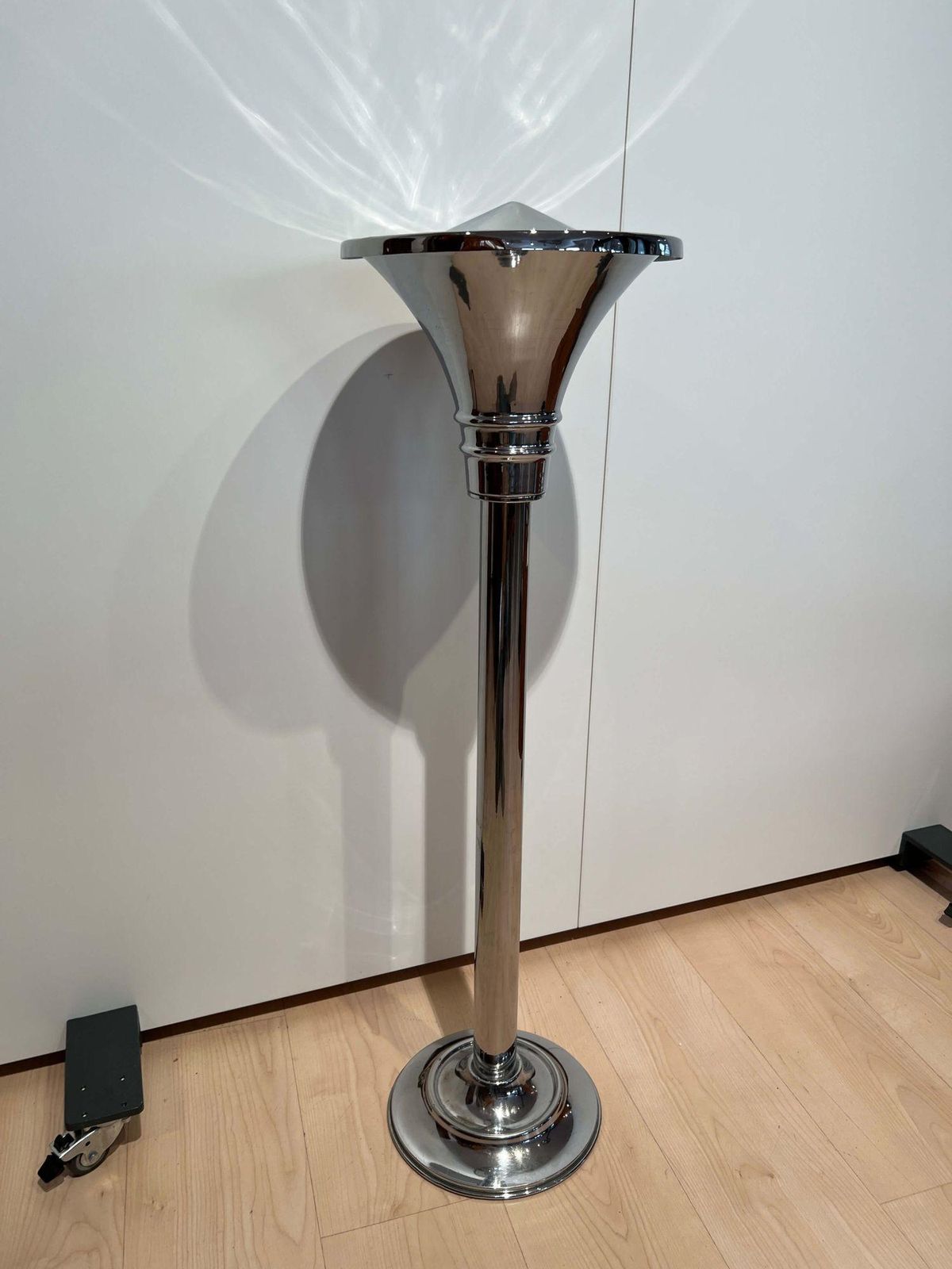Art Deco Standing Ashtray, Polished And Chromed Metal, Switzerland, Circa 1930 photo 1653.91