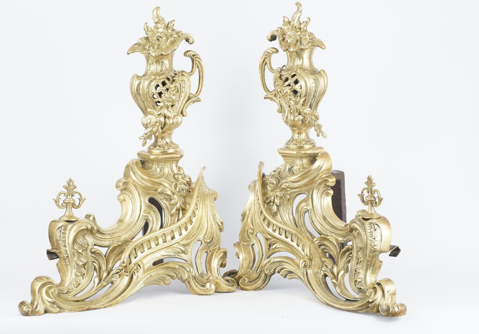Pair Of Louis XV Style Bronze Chenets By Charles Casier photo 1350.0