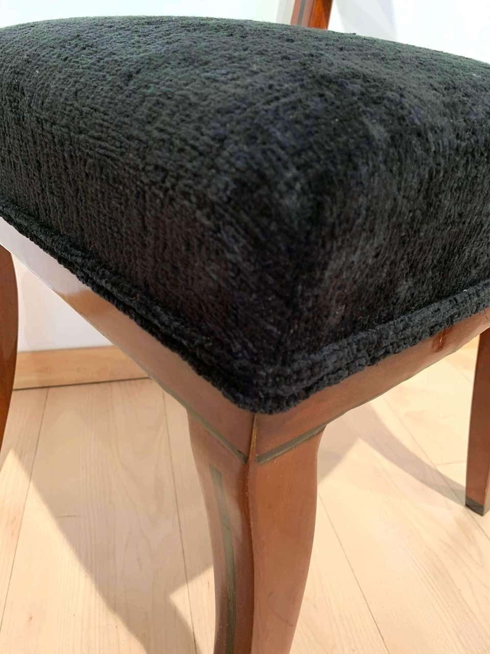 photo for sale Neoclassical Biedermeier Side Chair, Mahogany, Ebony, Velvet, Vienna, Circa 1820