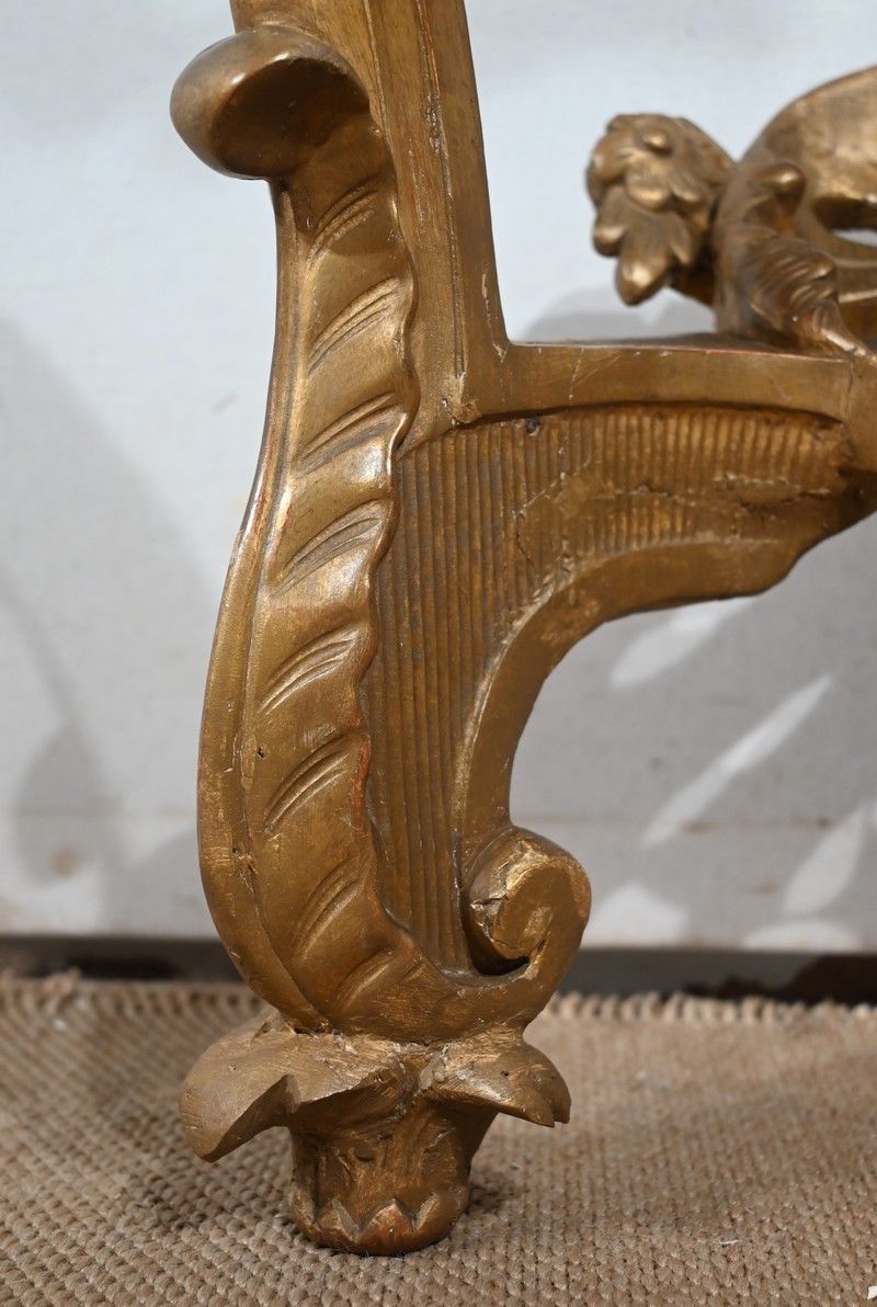 photo vinterior Wall Console In Golden Wood, Louis XV Style, Napoleon III Period   Mid 19th Century