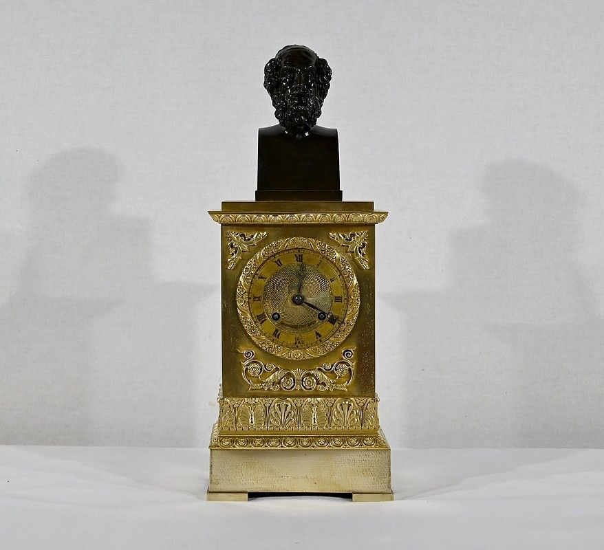 Clock In Gilt Bronze, Stamped A. Destape   Early 19th Century
