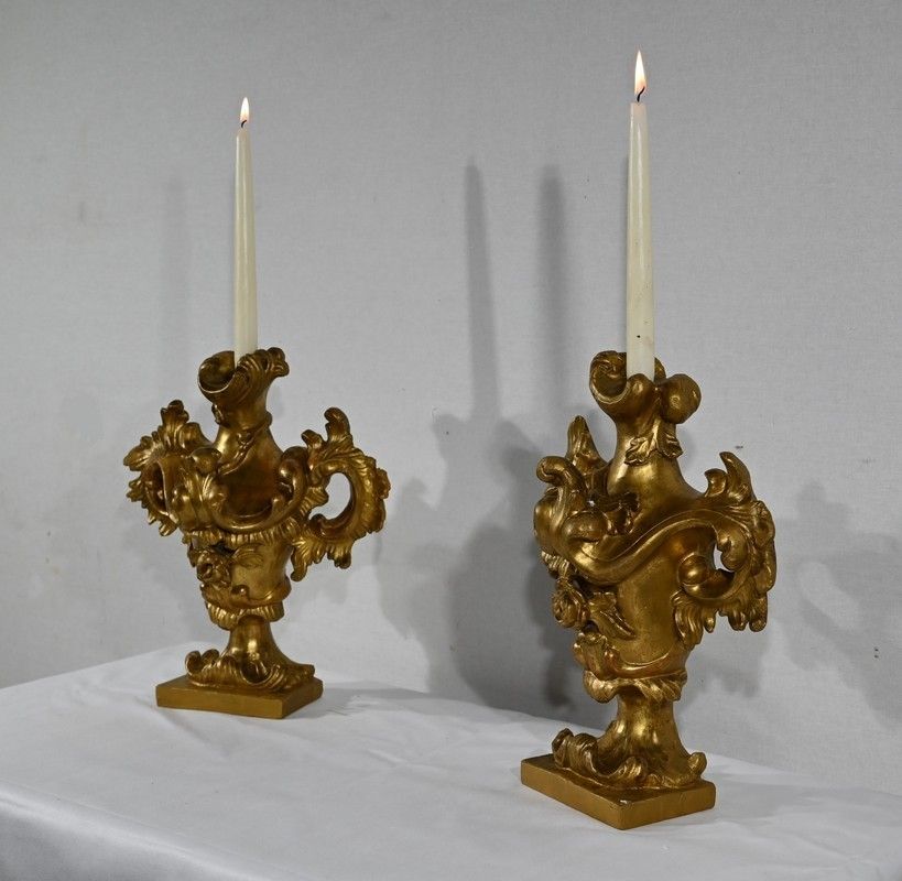 Florentine Fire Pots In Golden Linden   Late 18th Century photo for sale