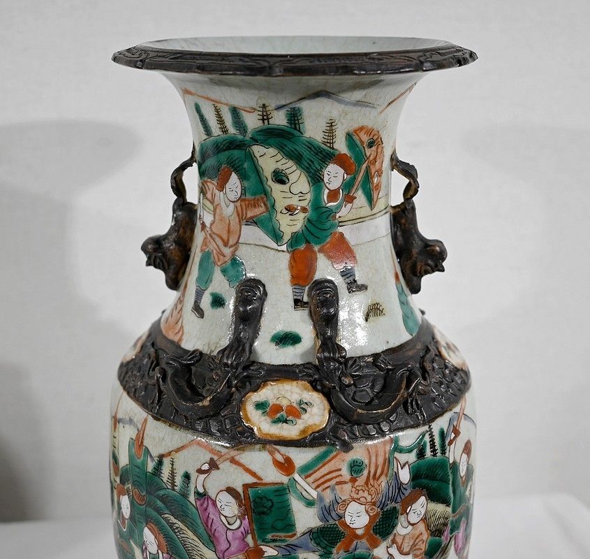 1236.0 Pair Of Nanjing Porcelain Vases, China   Late 19th Century photo
