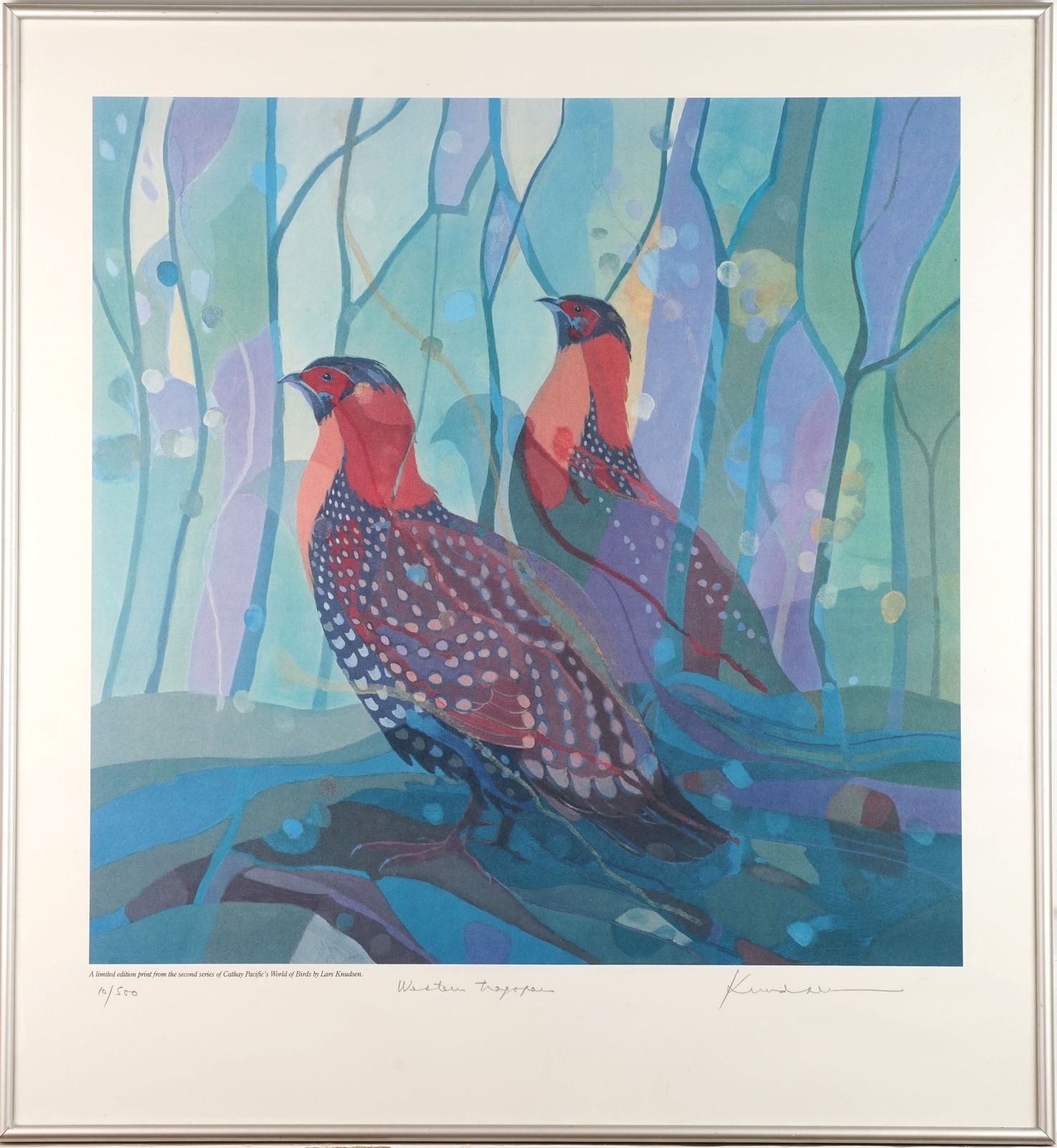Western Tragopan, Limited Edition Print By Lars Knudsen photo furniture