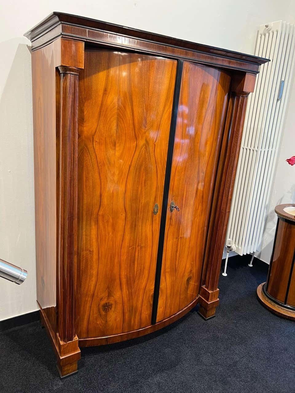 Biedermeier Armoire, Walnut Veneer, Full Columns, Austria/Vienna Around 1825 photo furniture