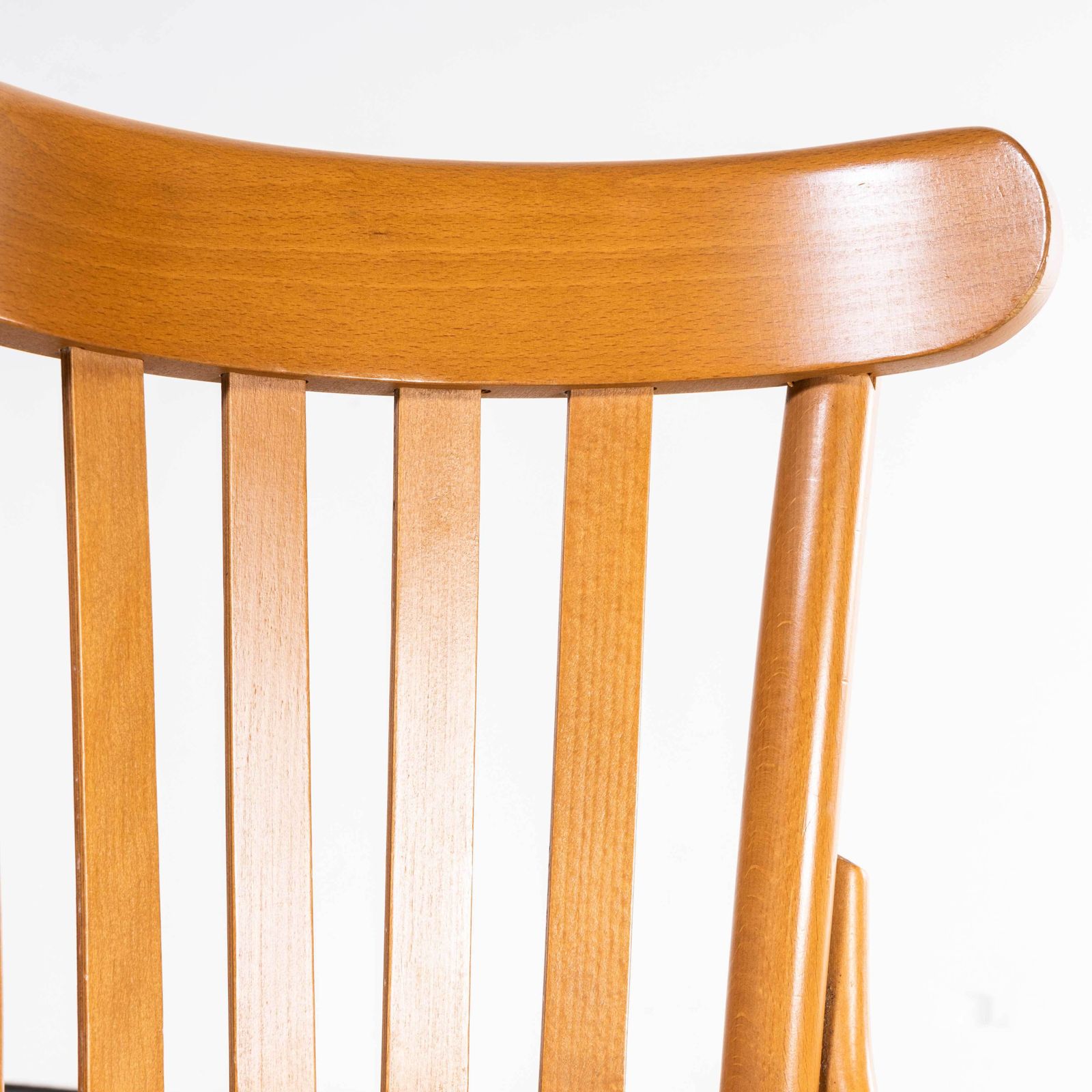 1970’s Bentwood Honey Beech Striped Seat Bentwood Dining Chairs – Set Of Six photo for sale