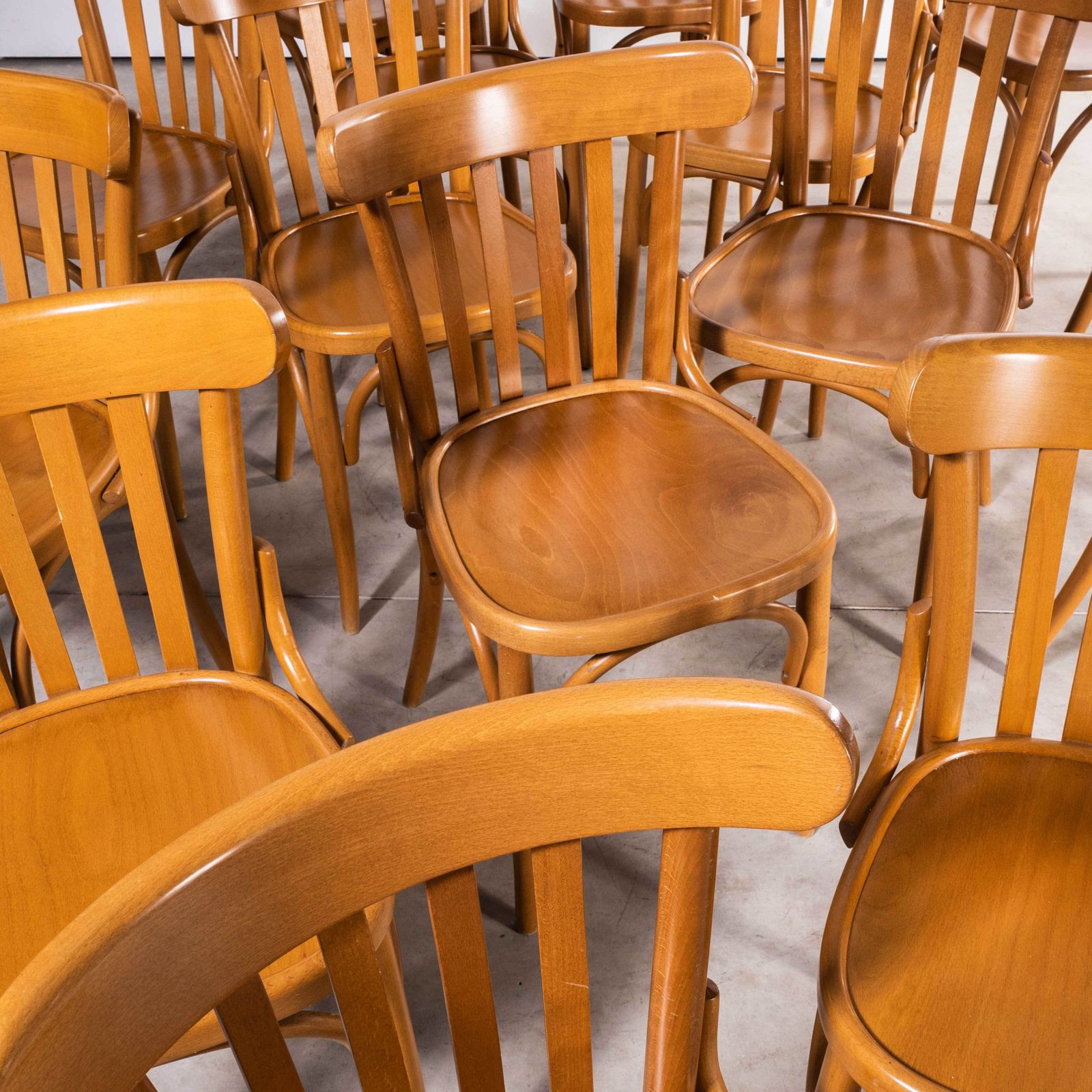 1970’s Bentwood Honey Beech Bentwood Dining Chairs – Set Of Fifteen photo buy