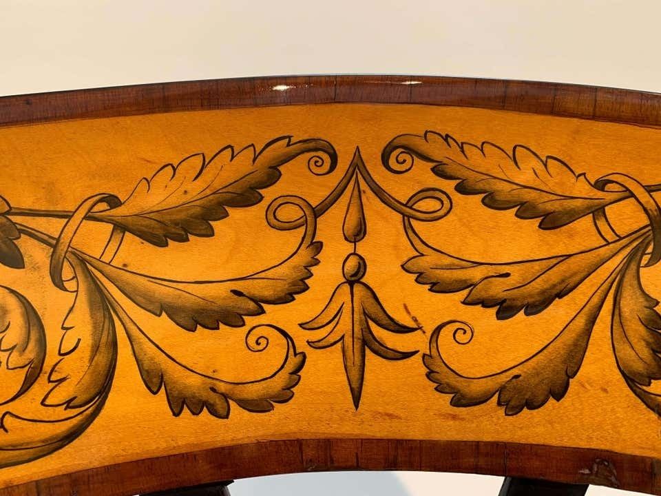 photo buy Pair Of Biedermeier Shovel Chairs Walnut, Ink Painting South Germany Ca. 1830