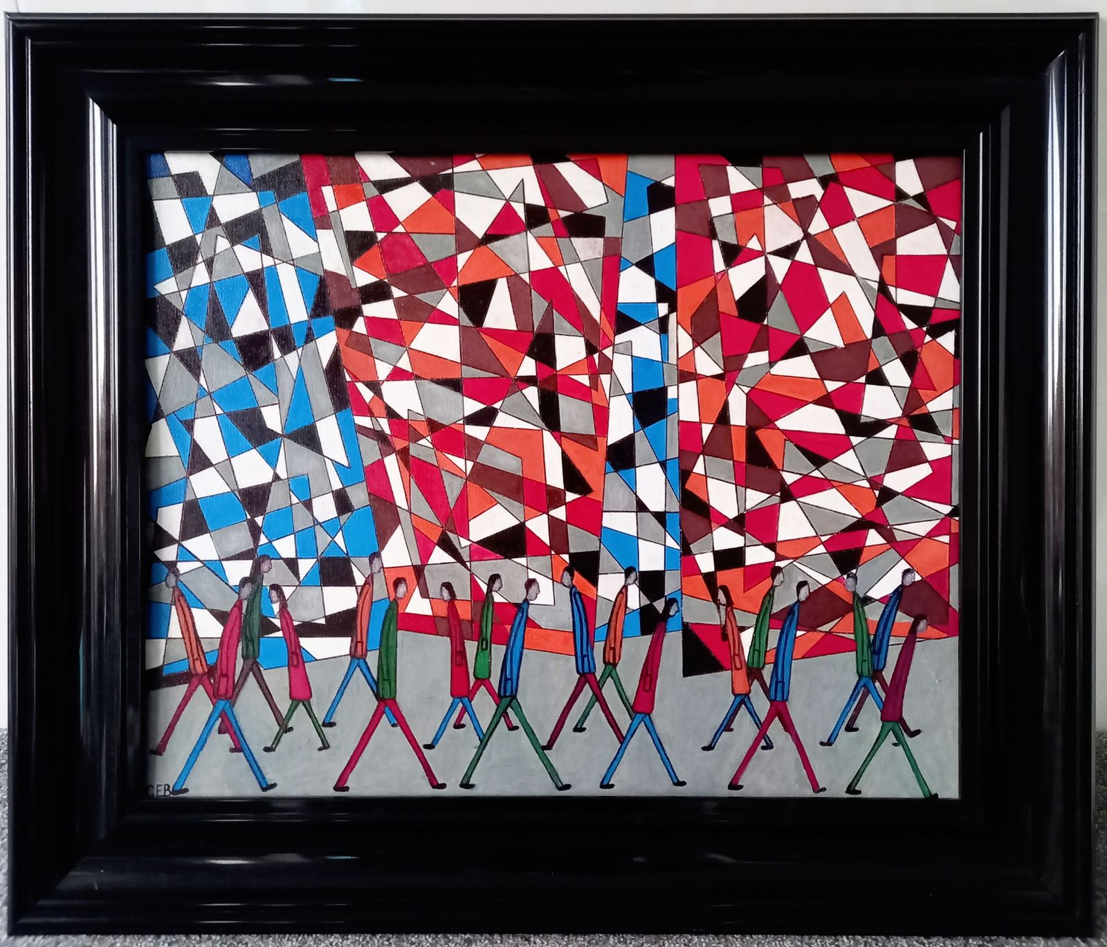 The High Street. Figurative Oil Painting photo furniture