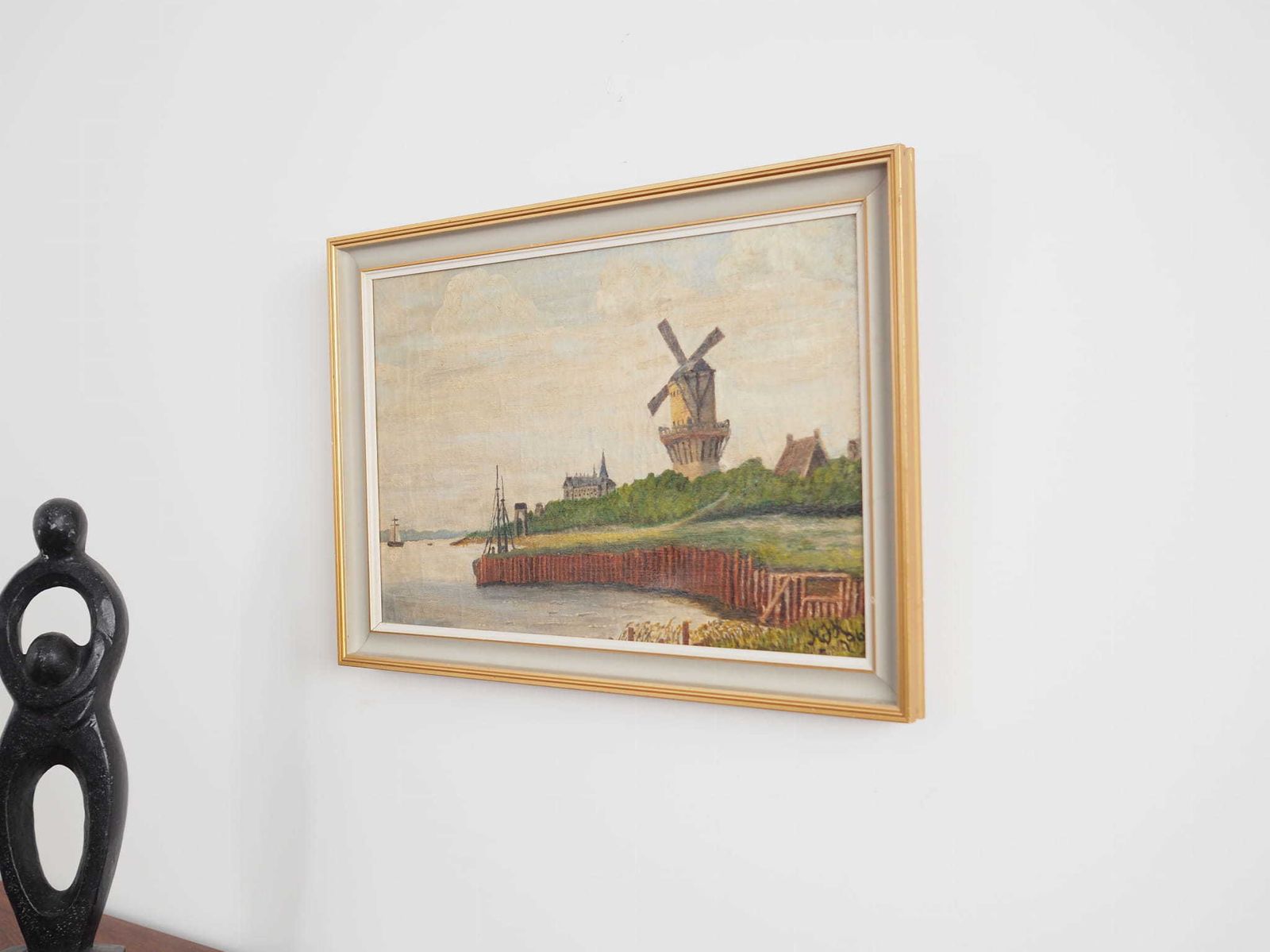 photo for sale Schilderij „The Windmill Above The Marina", Scandinavisch Design, Jaren 1970