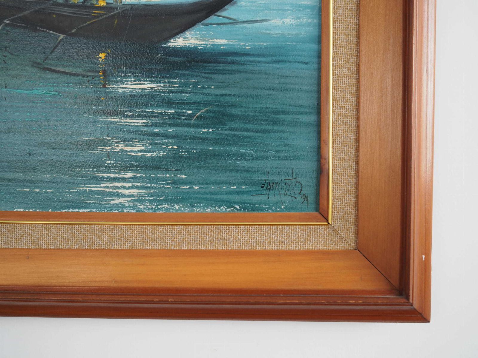 Painting „The Night Fishing”, Scandinavian Design, 1970s photo buy