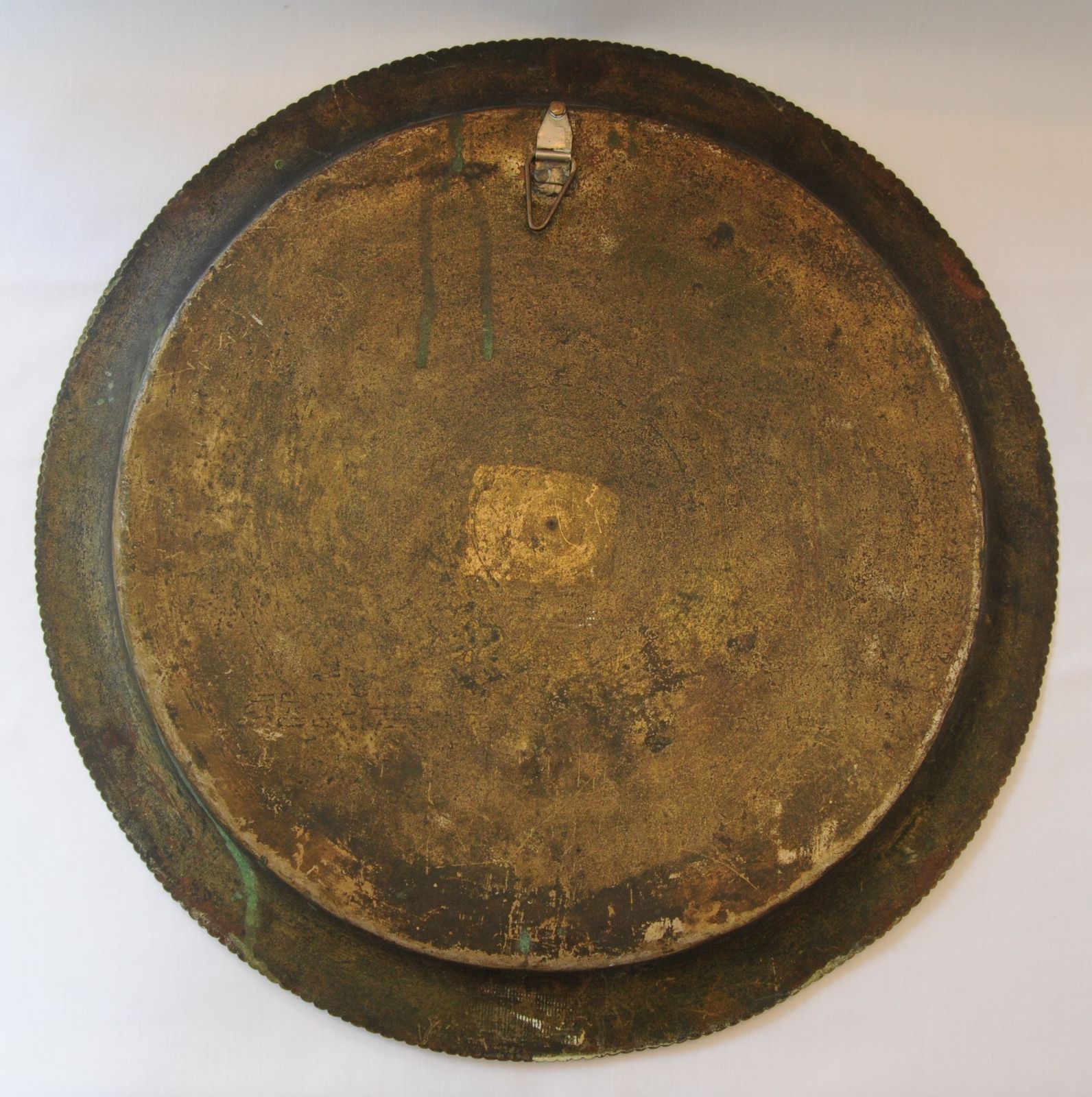 Antique Brass Indian Islamic Mughal Style Finely Engraved Large Tray / Charger With Niello photo buy