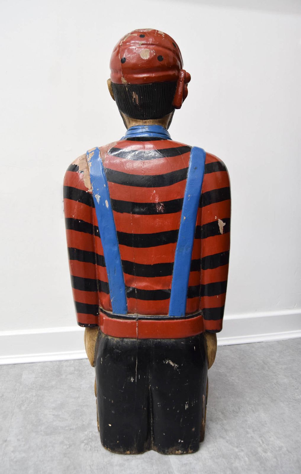 Hand Painted & Carved Late 19th Century Figure Head, In The Form Of A Pirate photo vinterior