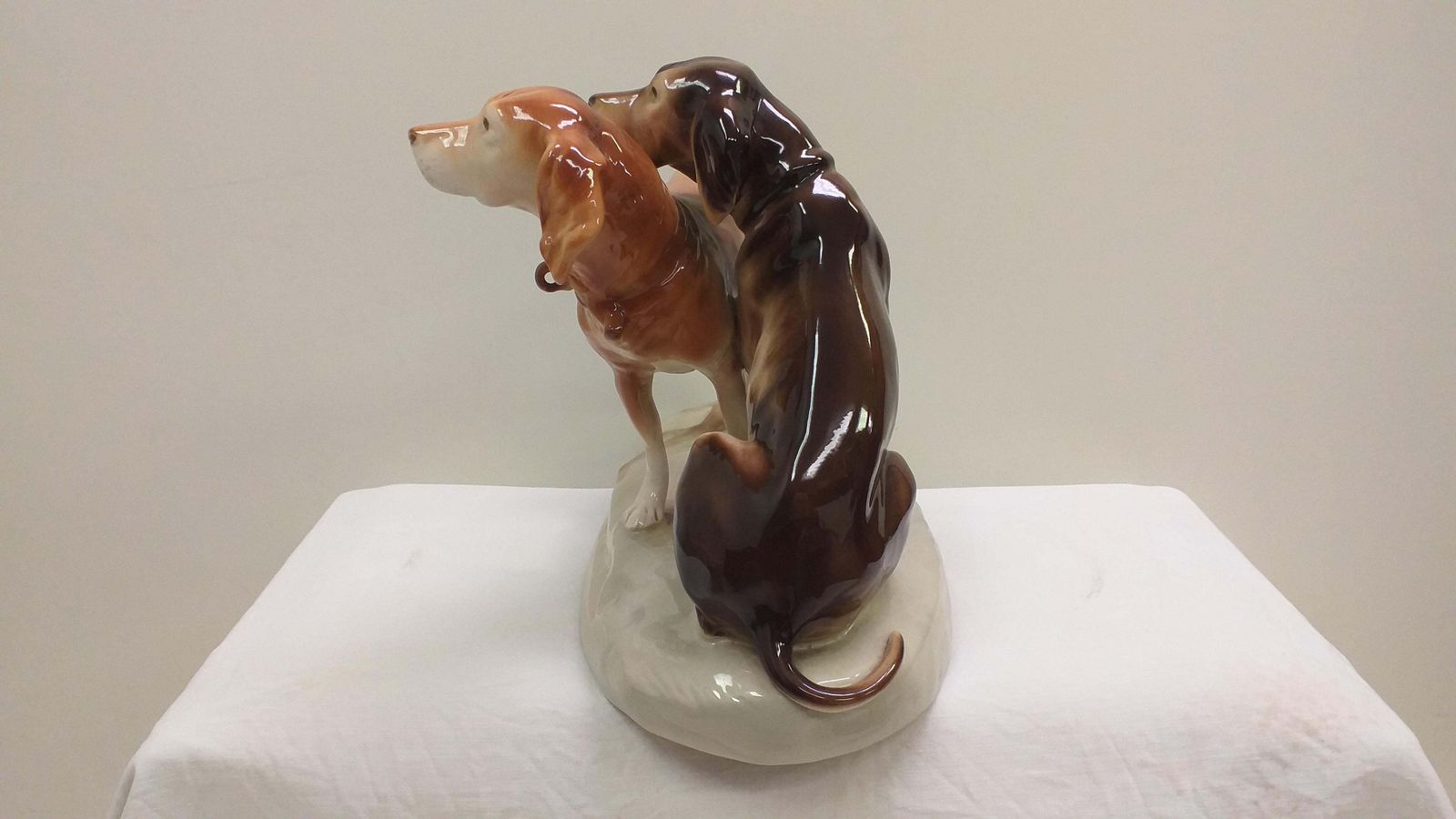 1960 Porcelain Sculpture Of Dogs Czechoslovakia photo 696.0