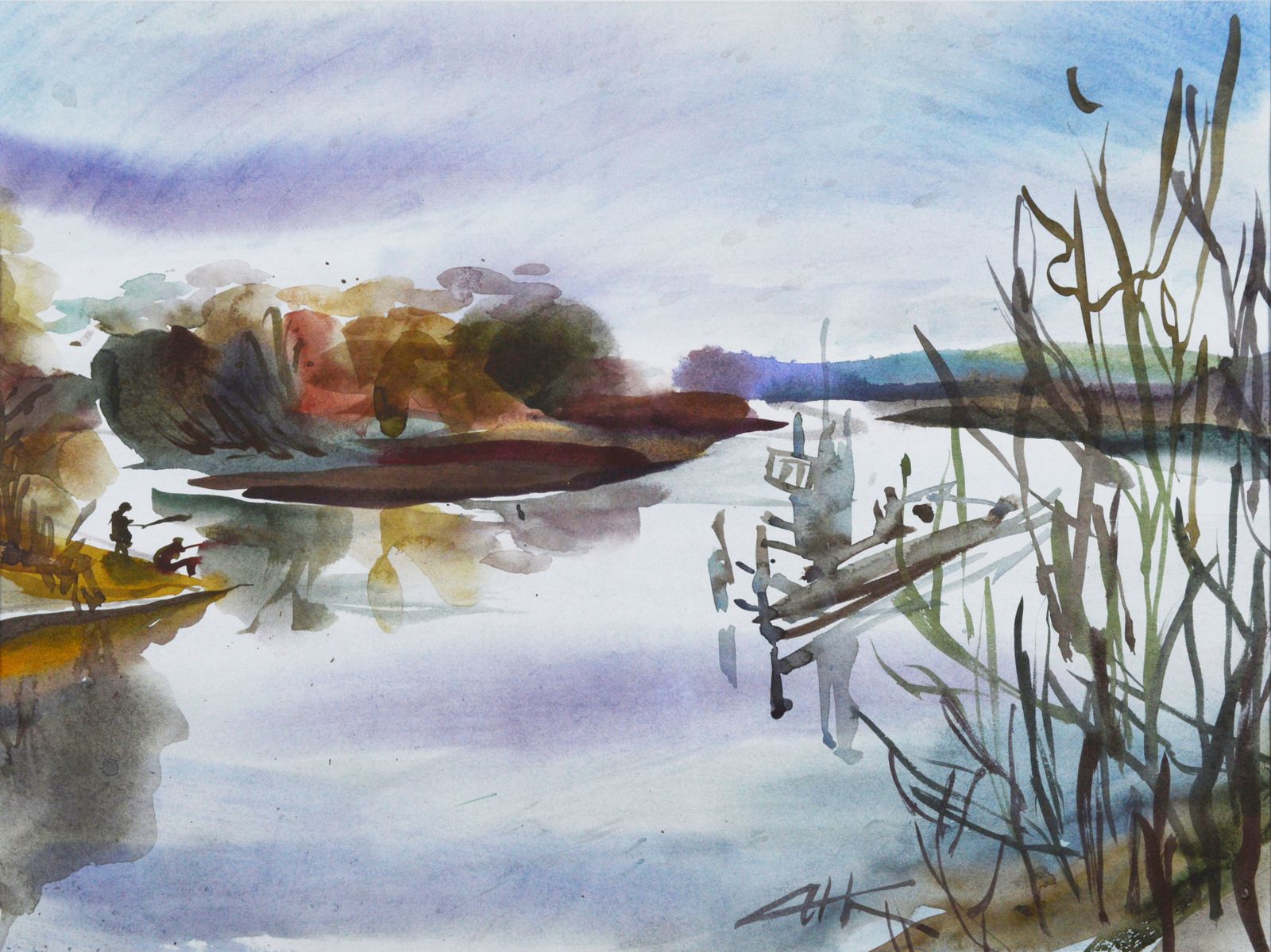 Inga Kallagova Goehnner   Early Hours Fishing On The River photo furniture