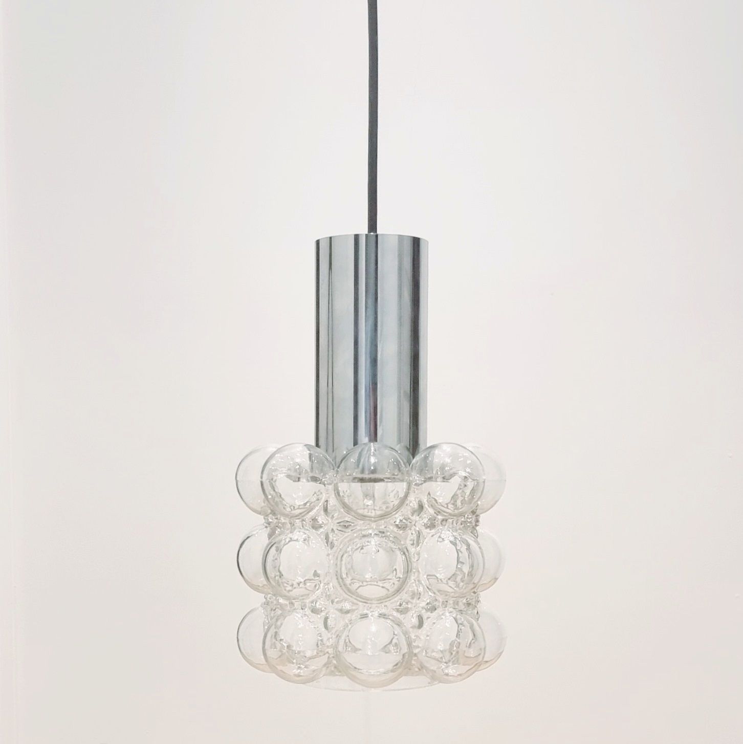 Mid Century Modern Bubble Glass Pendant/Ceiling Lamp By Helena Tynell For Limburg, Germany, 1960s