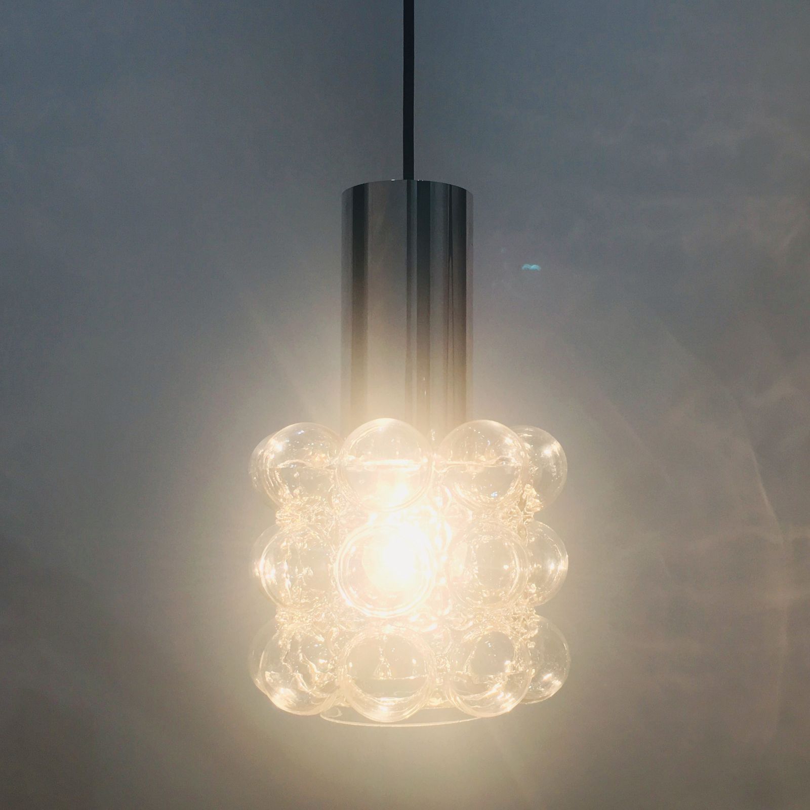 Mid Century Modern Bubble Glass Pendant/Ceiling Lamp By Helena Tynell For Limburg, Germany, 1960s photo Lighting
