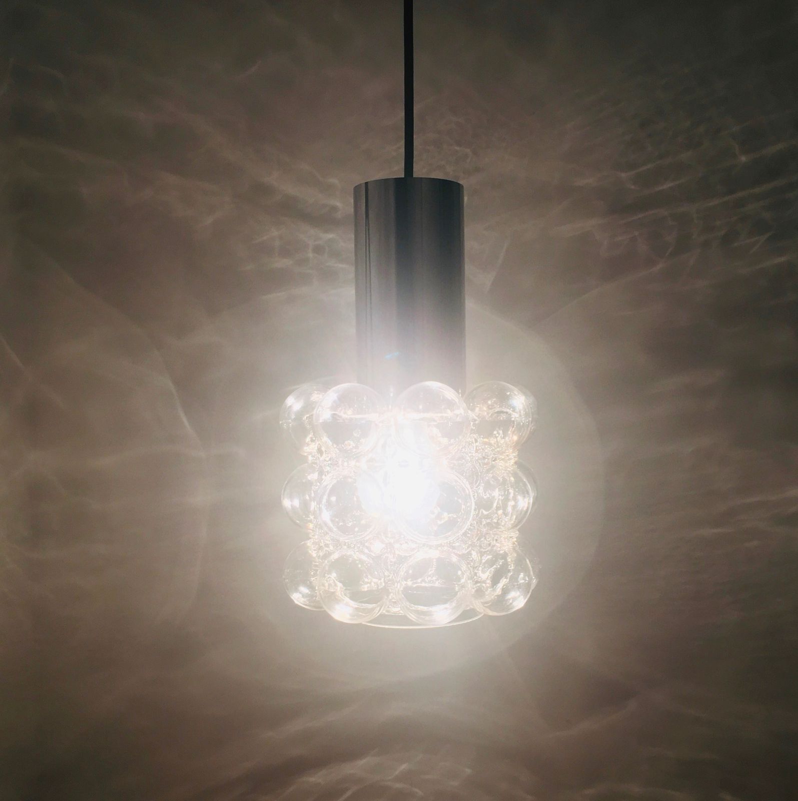 Mid Century Modern Bubble Glass Pendant/Ceiling Lamp By Helena Tynell For Limburg, Germany, 1960s photo vinterior