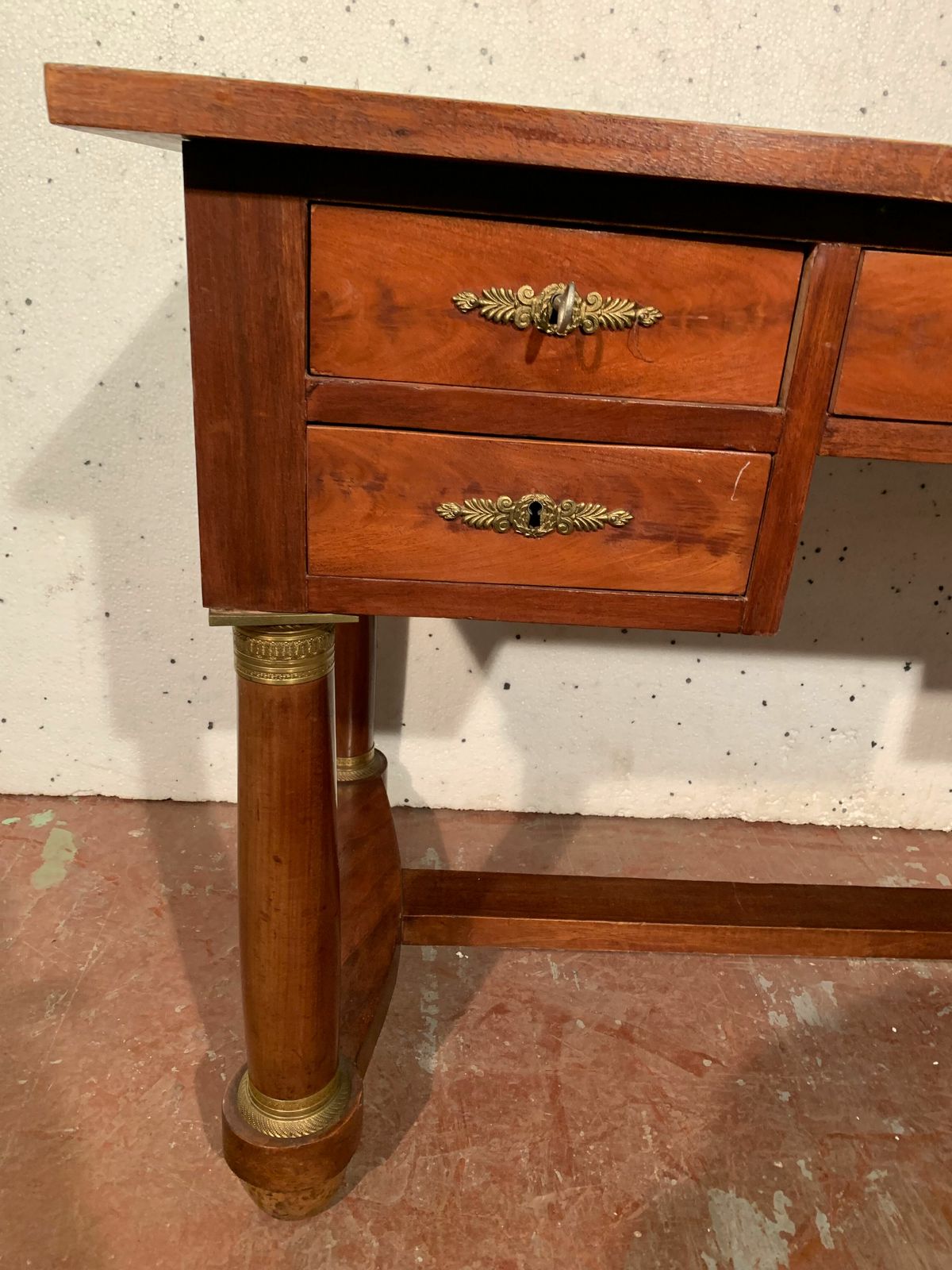 Empire Style Desk In Mahogany And Veneer XX Century photo vinterior