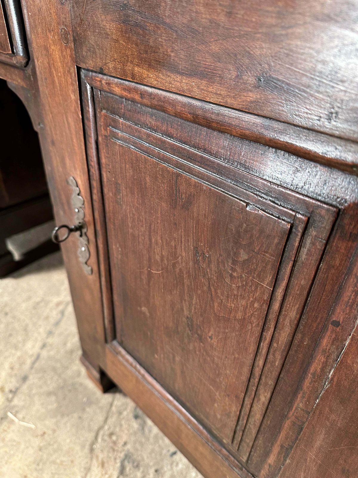 850.0 Rare Early Antique French Provincial Château Estate Managers Oak & Walnut Counter/Desk/Console Circa 1700 photo