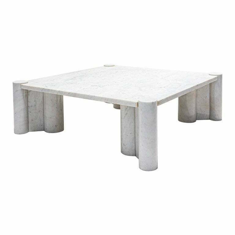 White Carrara Marble Coffee Table By Gae Aulenti For Knoll Inc