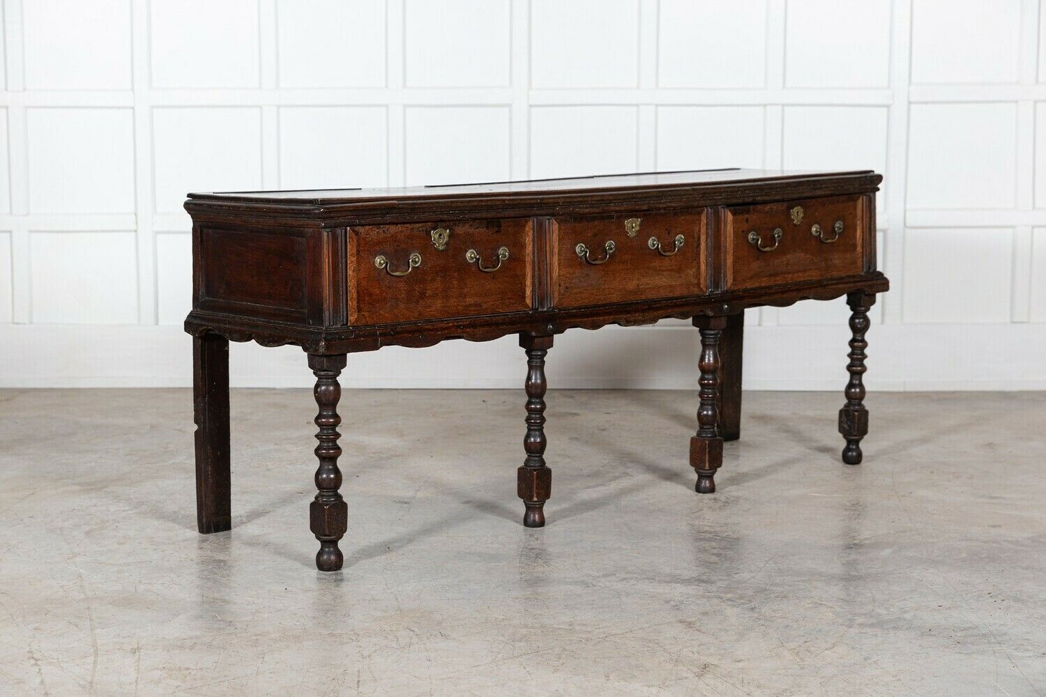 English 18thc Vernacular Oak Dresser Base photo furniture
